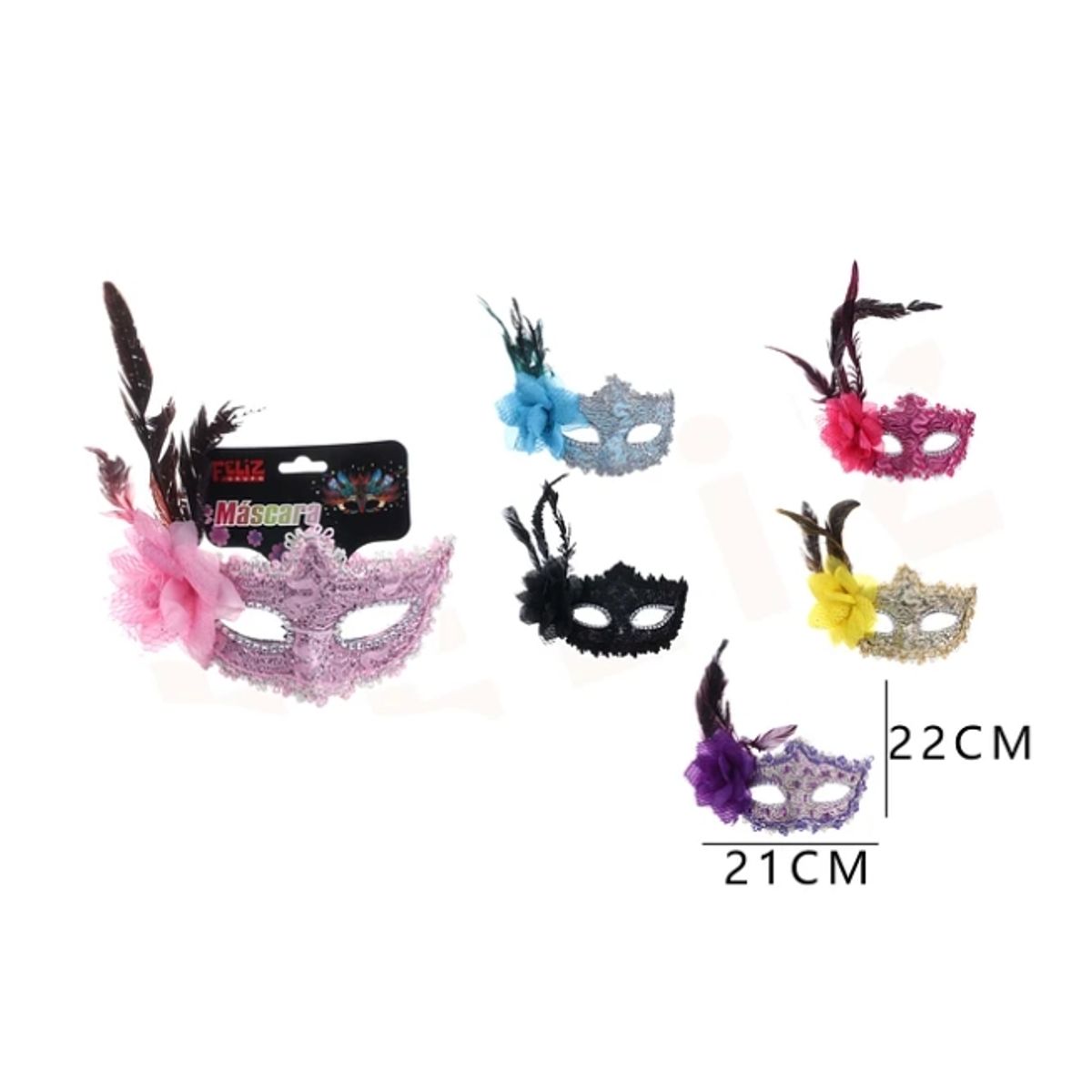 GENERICO - Antifaz Con Flor De Tela 22x21Cm