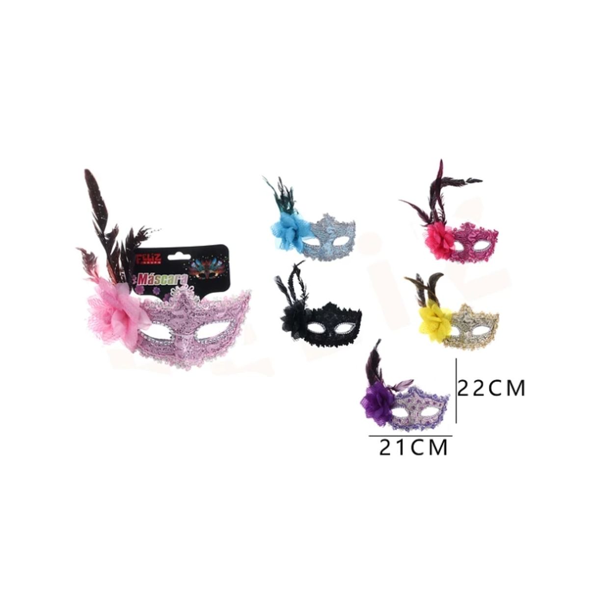 GENERICO - Antifaz Con Flor De Tela 22x21Cm