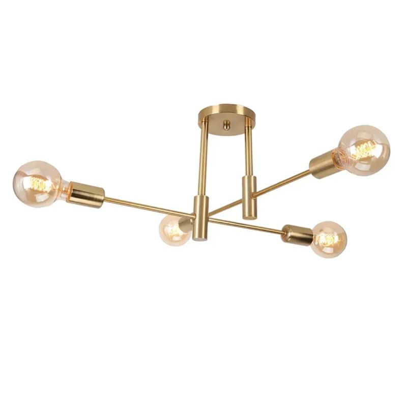 GENERICO - Lampara Colgante Modelo LIMBA Nordica Dorada 4 Luces