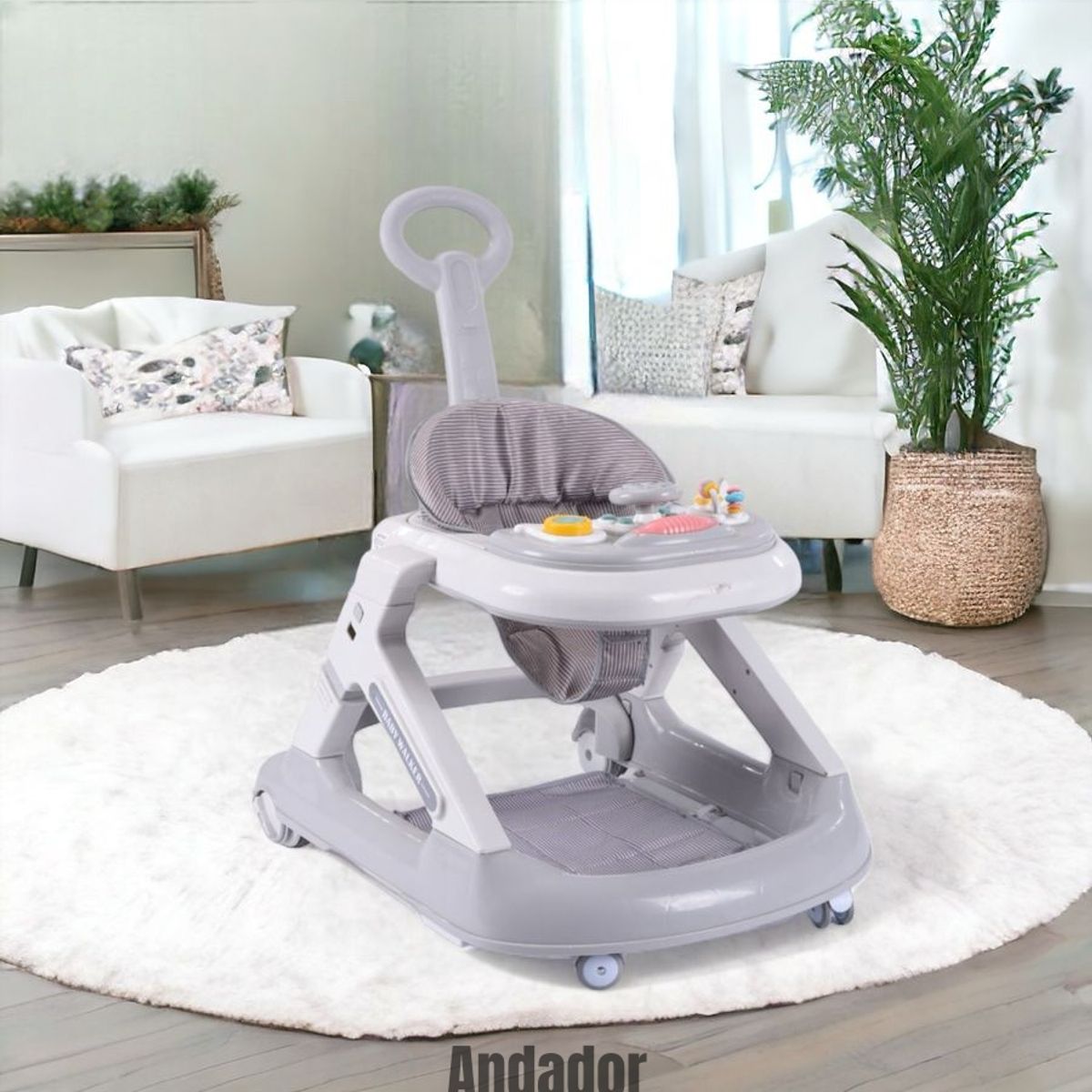 LUBABYCAS - Andador Caminador 5 En 1 Con Apoya Pies LuBabycas Rosado