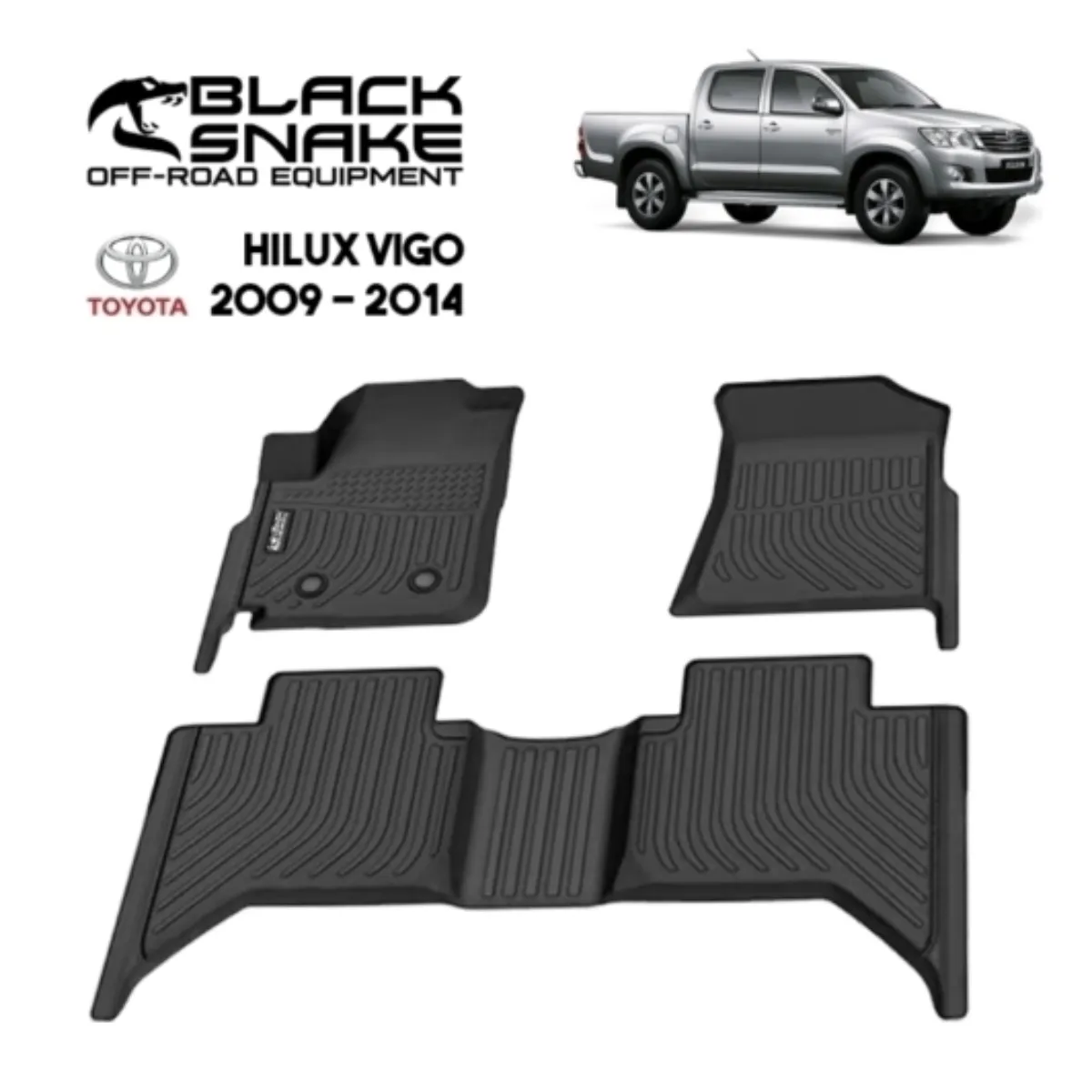 BLACK SNAKE OFF ROAD EQUIPMENT - Set Cubre Piso Calce Perfecto Toyota Hilux Vigo 2009-2014