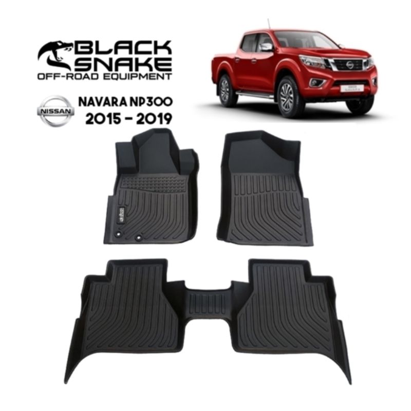 BLACK SNAKE OFF ROAD EQUIPMENT - Set Cubre Piso Calce Perfecto Nissan Navara NP300 2015-2021