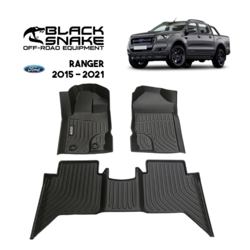 BLACK SNAKE OFF ROAD EQUIPMENT - Set Cubre Piso Calce Perfecto Ford Ranger 2015-2021