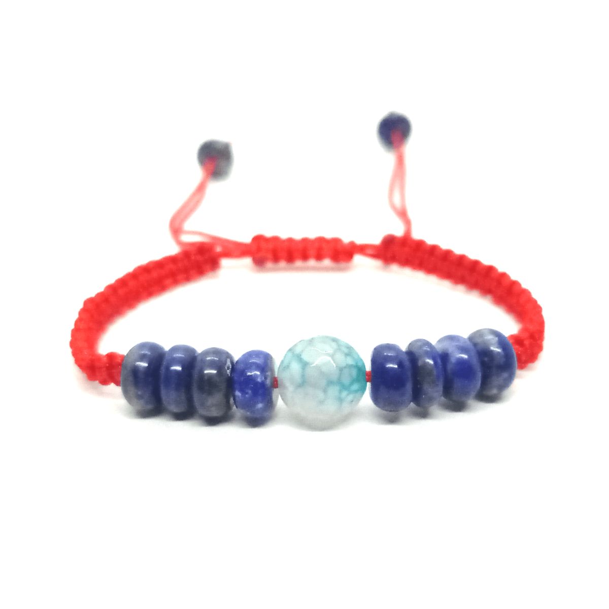 GENERICO - Pulsera Piedra Ágata Mediterránea y Lapislázuli