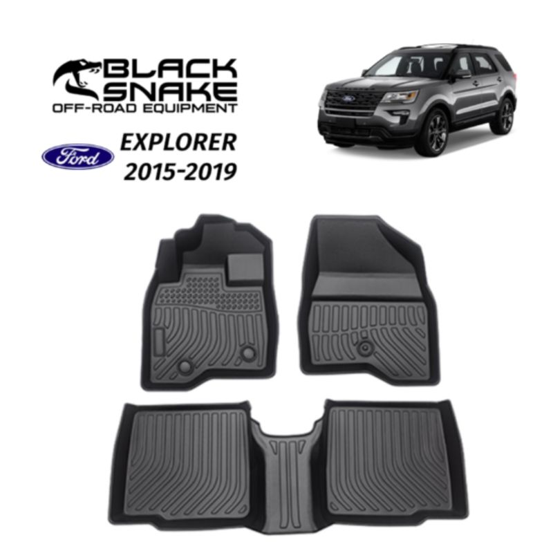 BLACK SNAKE OFF ROAD EQUIPMENT - Set Cubre Piso Calce Perfecto Ford Explorer 2015-2019