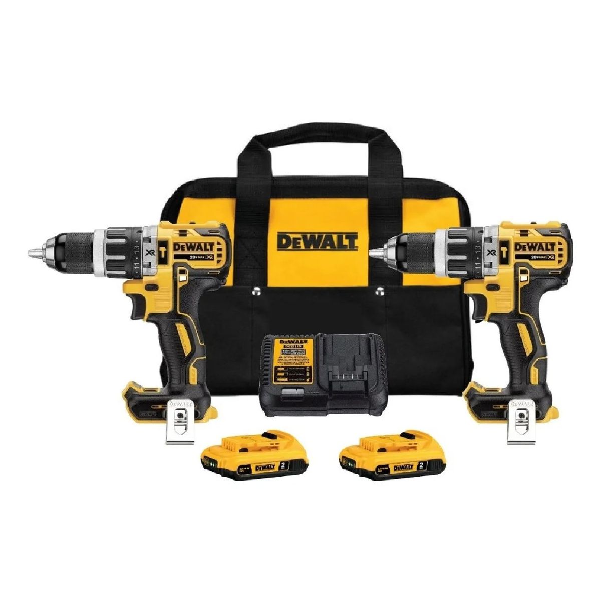 DEWALT - Kit 2 Taladros Percutor Inalámbricos Xr 20v Dewalt DCD796
