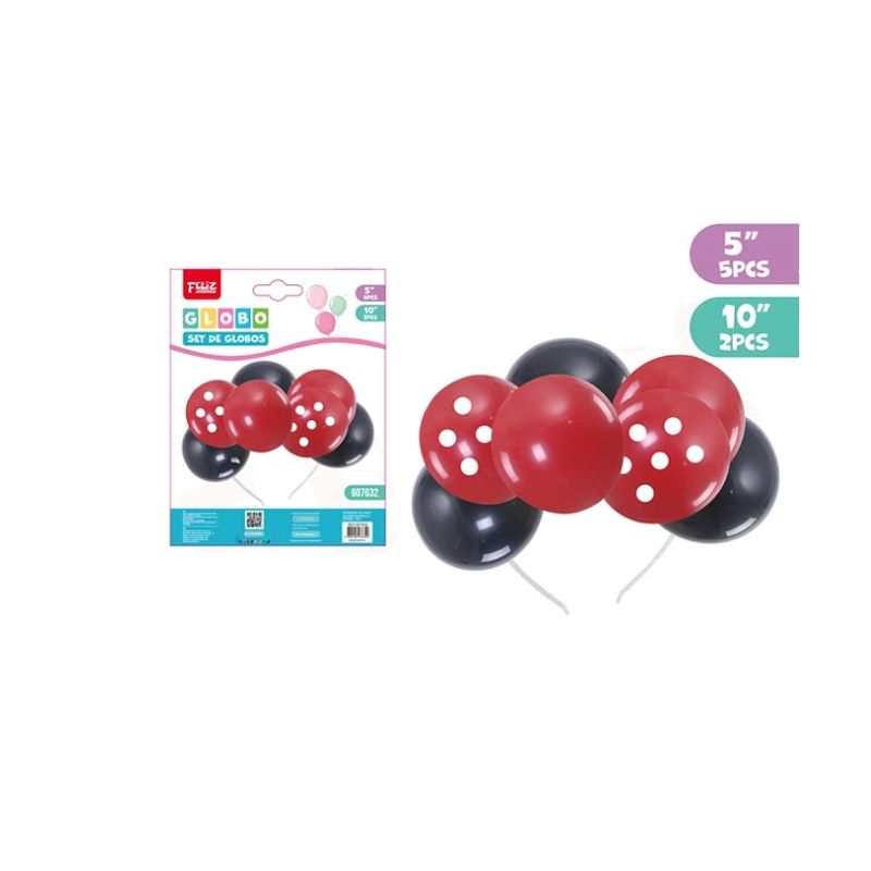 GENERICO - Cintillo Con Globos Rojo y Negro