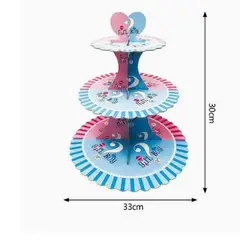 GENERICO - Soporte Para Pastel 3 Niveles Color Rosa Azul