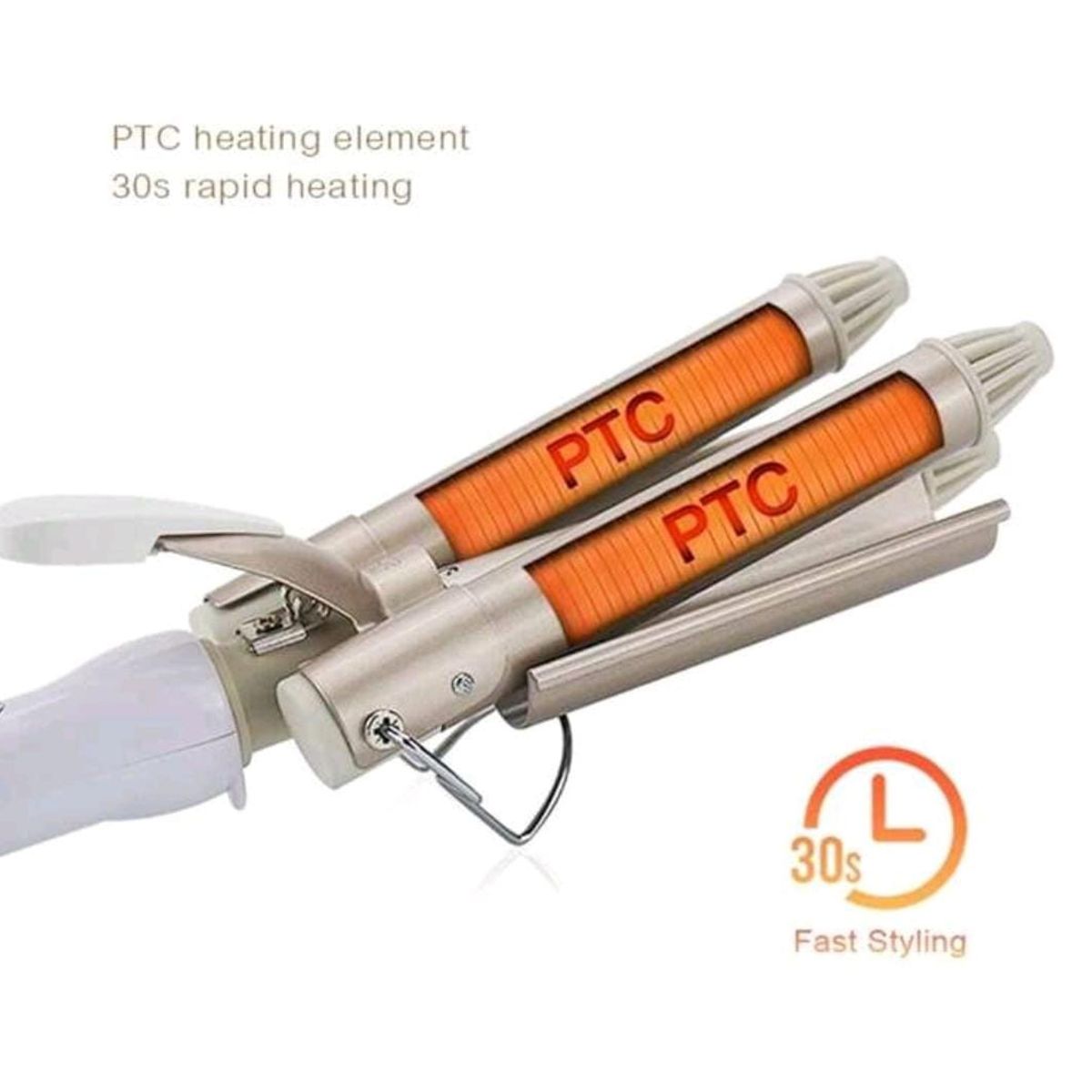 GENERICO - Plancha Ondulador Rizador sirena De Pelo Profesional triple tubo