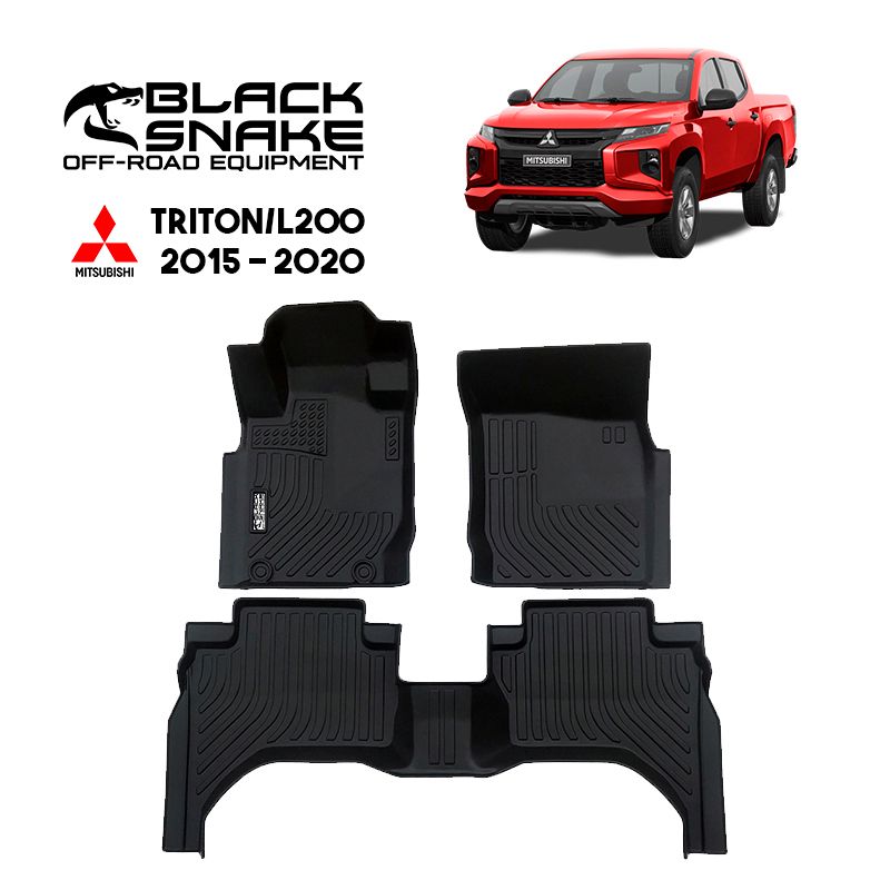 BLACK SNAKE OFF ROAD EQUIPMENT - Set Cubre Piso Calce Perfecto Mitsubishi L200 2015-2024