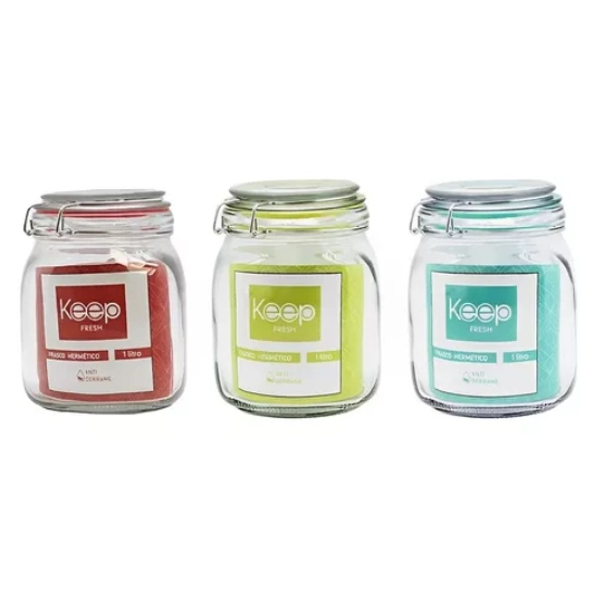 GENERICO - Frasco Contenedor Hermético Grande 1000ml Verde Keep