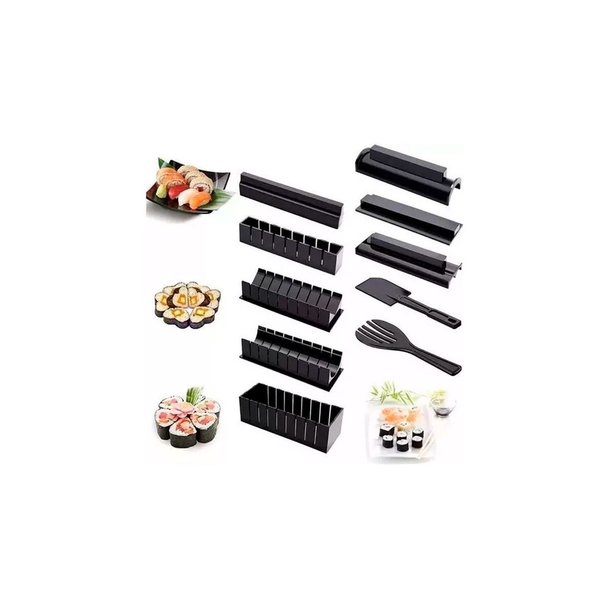 GENERICO - 10 Kit Profesional Para Preparar Molde Sushi Antiadherente