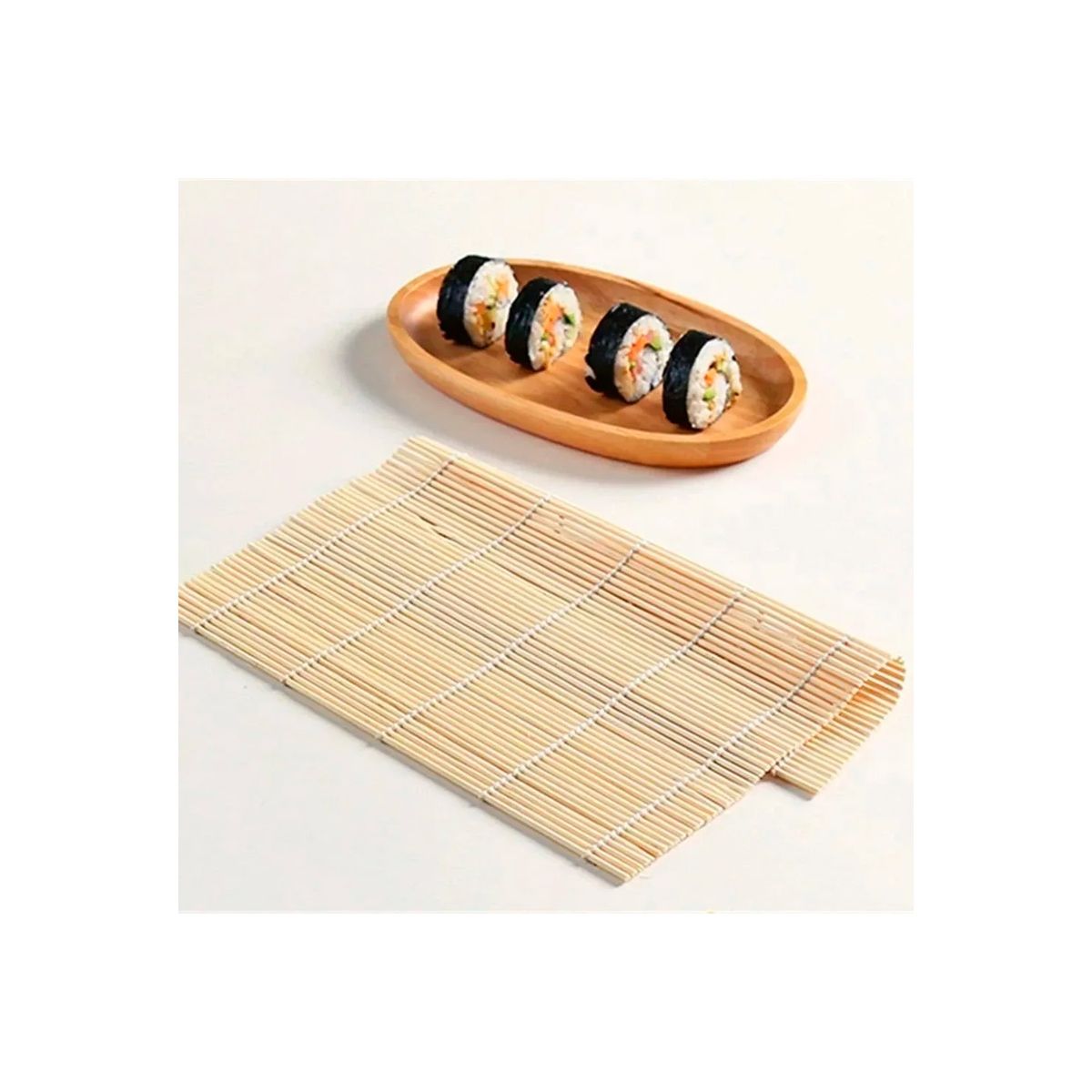 GENERICO - Pack 12 Esterilla Redonda Bambú Para Sushi De 30x42cm