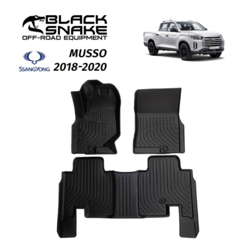 BLACK SNAKE OFF ROAD EQUIPMENT - Set Cubre Piso Calce Perfecto Ssangyong Musso 2018-2020