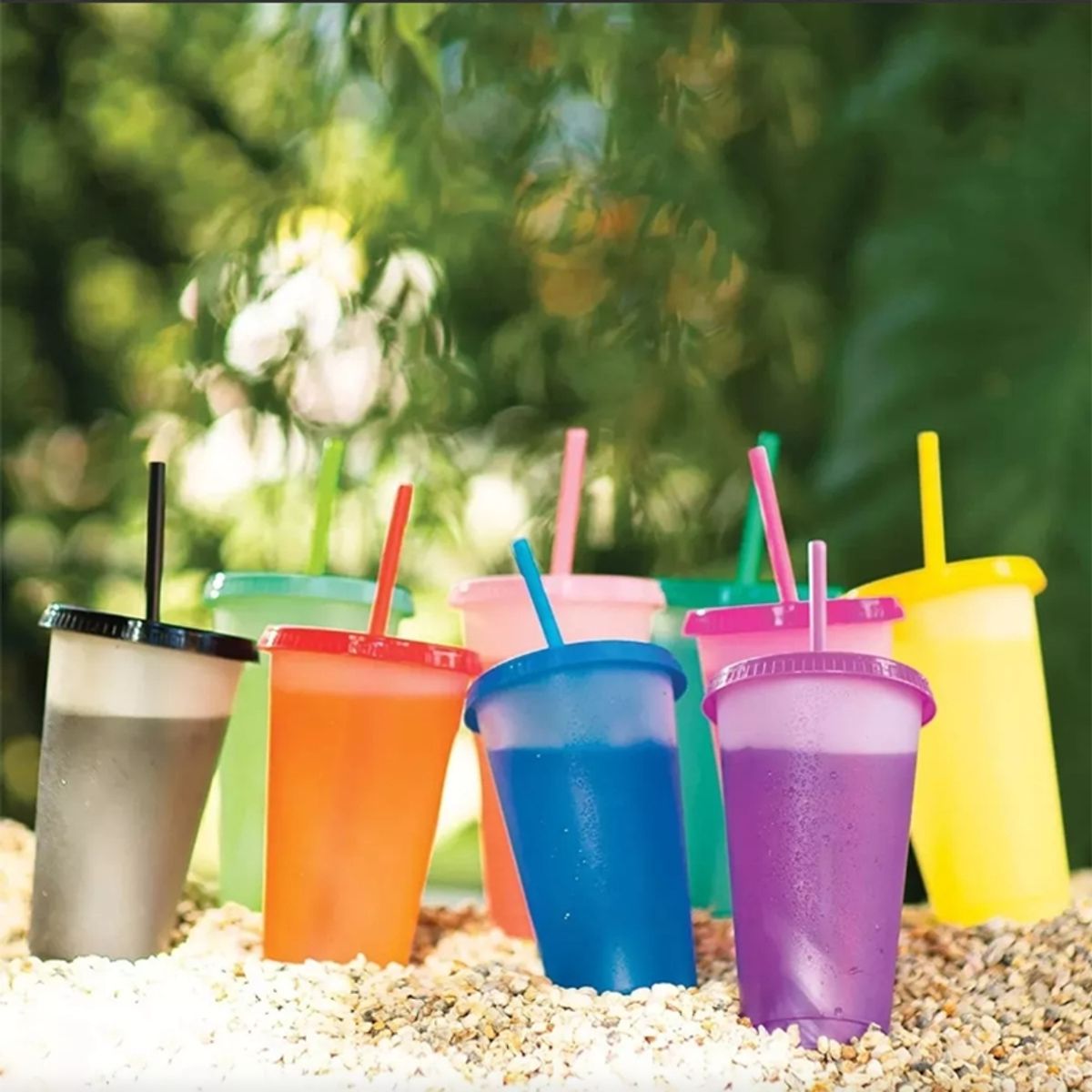 TNAKIEX - X10 Set De 10 Vasos Magicos Cambian Reutilizables De 720 Ml