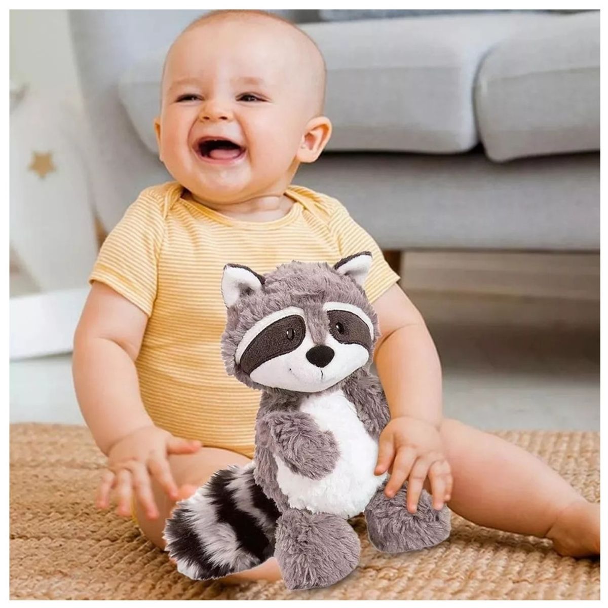 KUANGYE - Peluche De Mapache Felpa Suave Kawaii 28 Cm Suave Muñeco