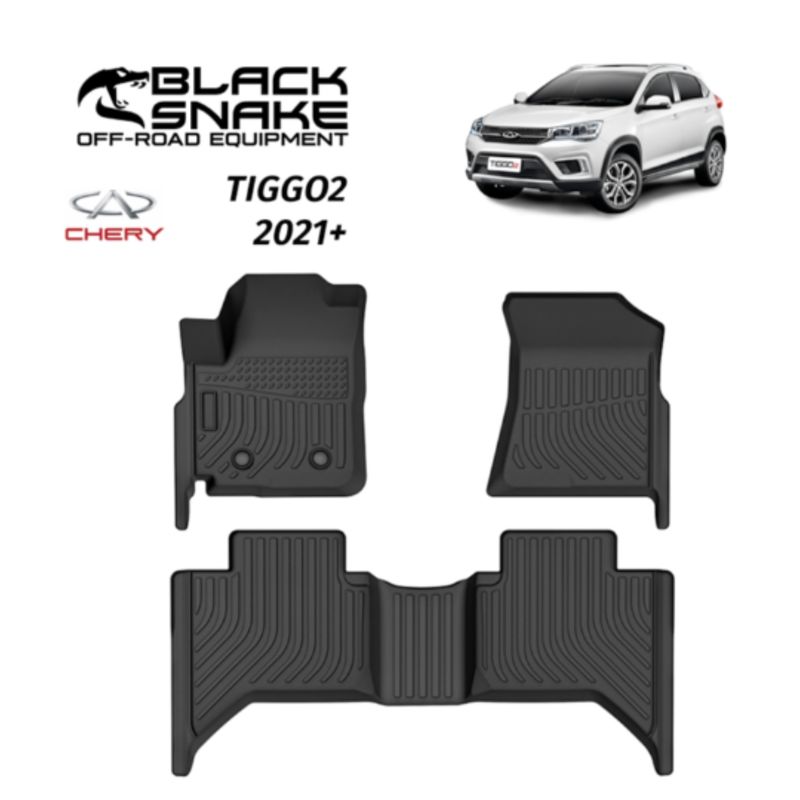 BLACK SNAKE OFF ROAD EQUIPMENT - Set Cubre Piso Calce Perfecto Chery Tiggo2 2021+