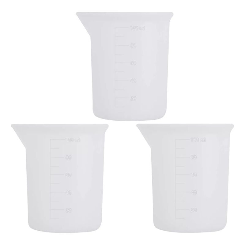 KUANGYE - Pack 3 Vasos Medidores para Resina Epóxica 100 ml