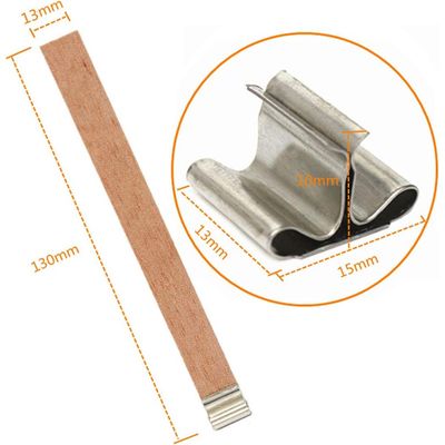 Imagen 2 del producto Mecha De Vela Madera Con Soporte Y Adhesivos 13 X 130 Mm 50u