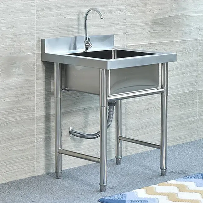 ARTDIY - Fregadero de acero inoxidable con grifo 55×50×80 CM