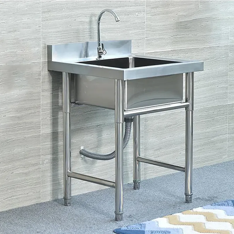 ARTDIY - Fregadero de acero inoxidable con grifo 55×50×80 CM