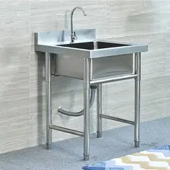 ARTDIY - Fregadero de acero inoxidable con grifo 55×50×80 CM