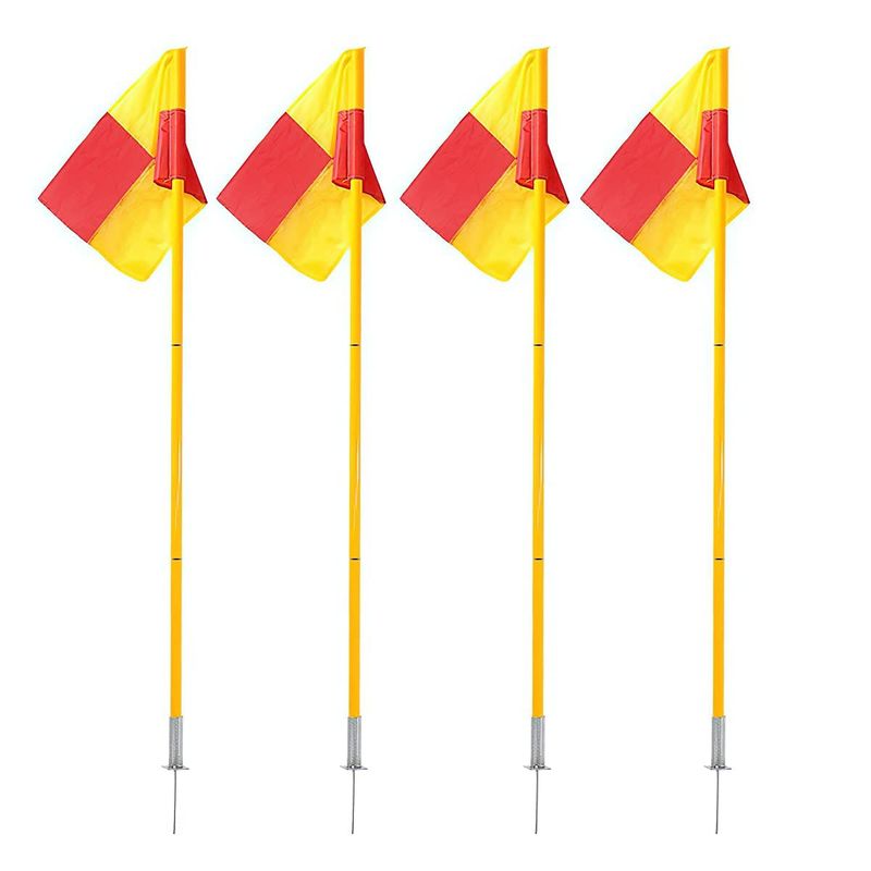 KUANGYE - Set De 4 Banderines De Corner Drb Con Estaca Y Resorte