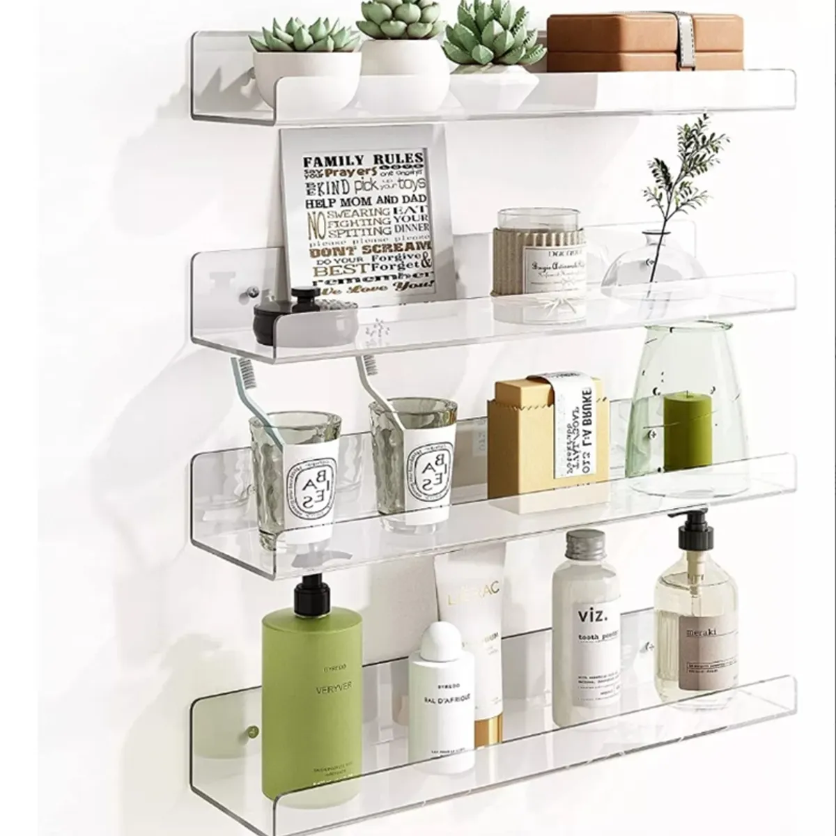 TNAKIEX - 4 Repisas Flotantes Estantes Flotantes De Acrílico