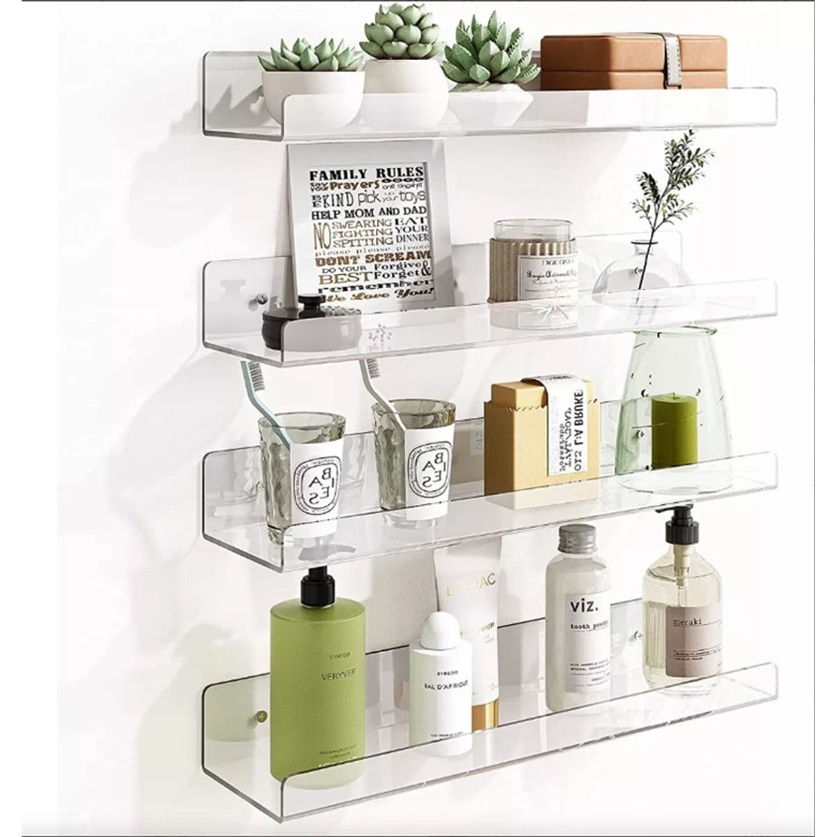 TNAKIEX - 4 Repisas Flotantes Estantes Flotantes De Acrílico