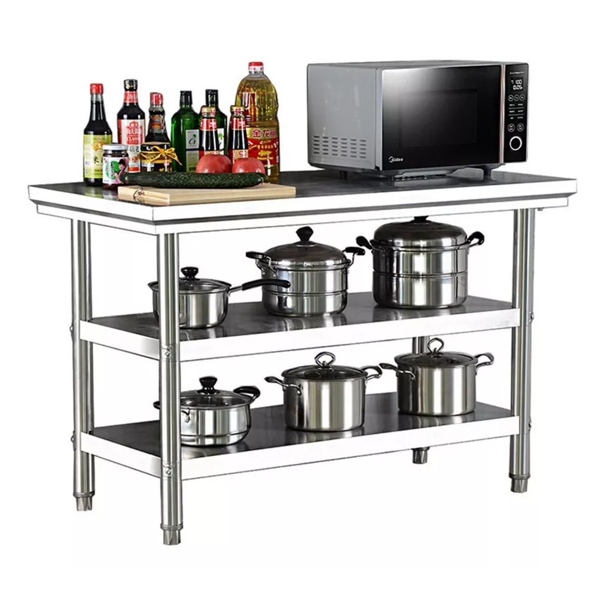 YOMYM - Meson Central 100x60x80cm Banco Trabajo Acero Inoxidable Engrosada