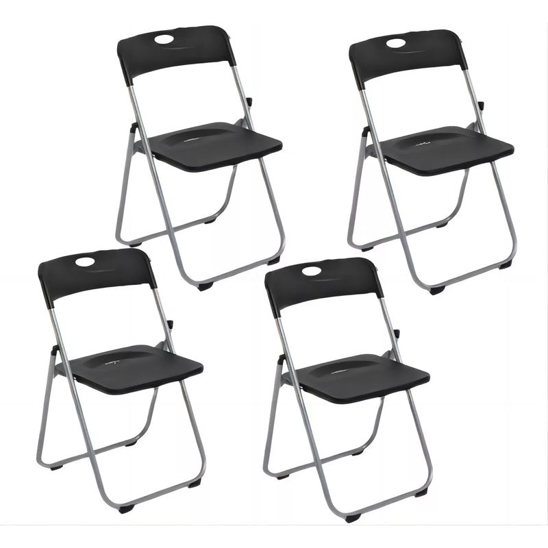 YOMYM - Set De 4 Sillas Plegables Refuerzo Artdiy Para Camping Jardín Eventos