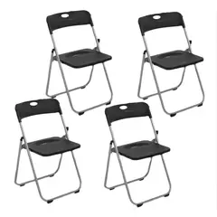 YOMYM - Set De 4 Sillas Plegables Refuerzo Artdiy Para Camping Jardín Eventos