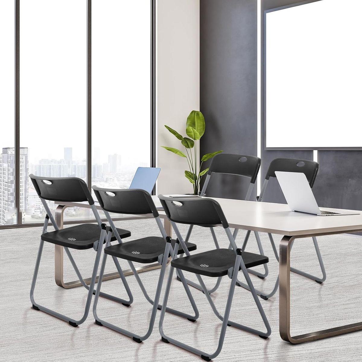 YOMYM - Set De 4 Sillas Plegables Refuerzo Artdiy Para Camping Jardín Eventos