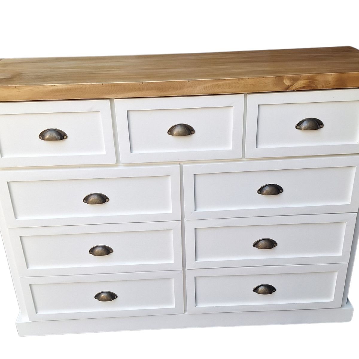 CASAHOGGAR - Comoda Rustica Bicolor 120 Blanca