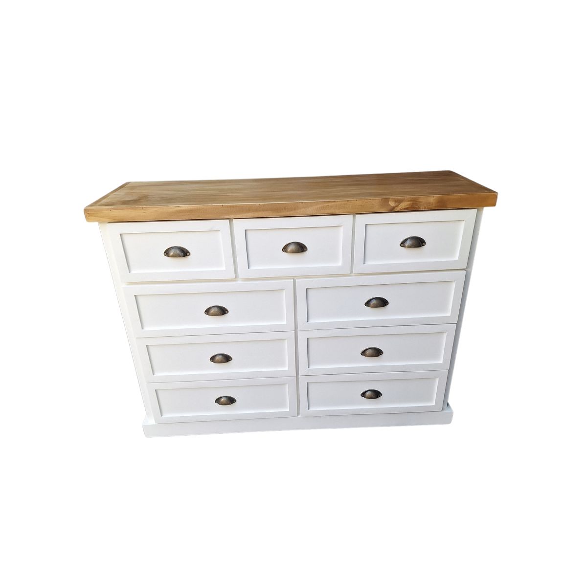 CASAHOGGAR - Comoda Rustica Bicolor 120 Blanca