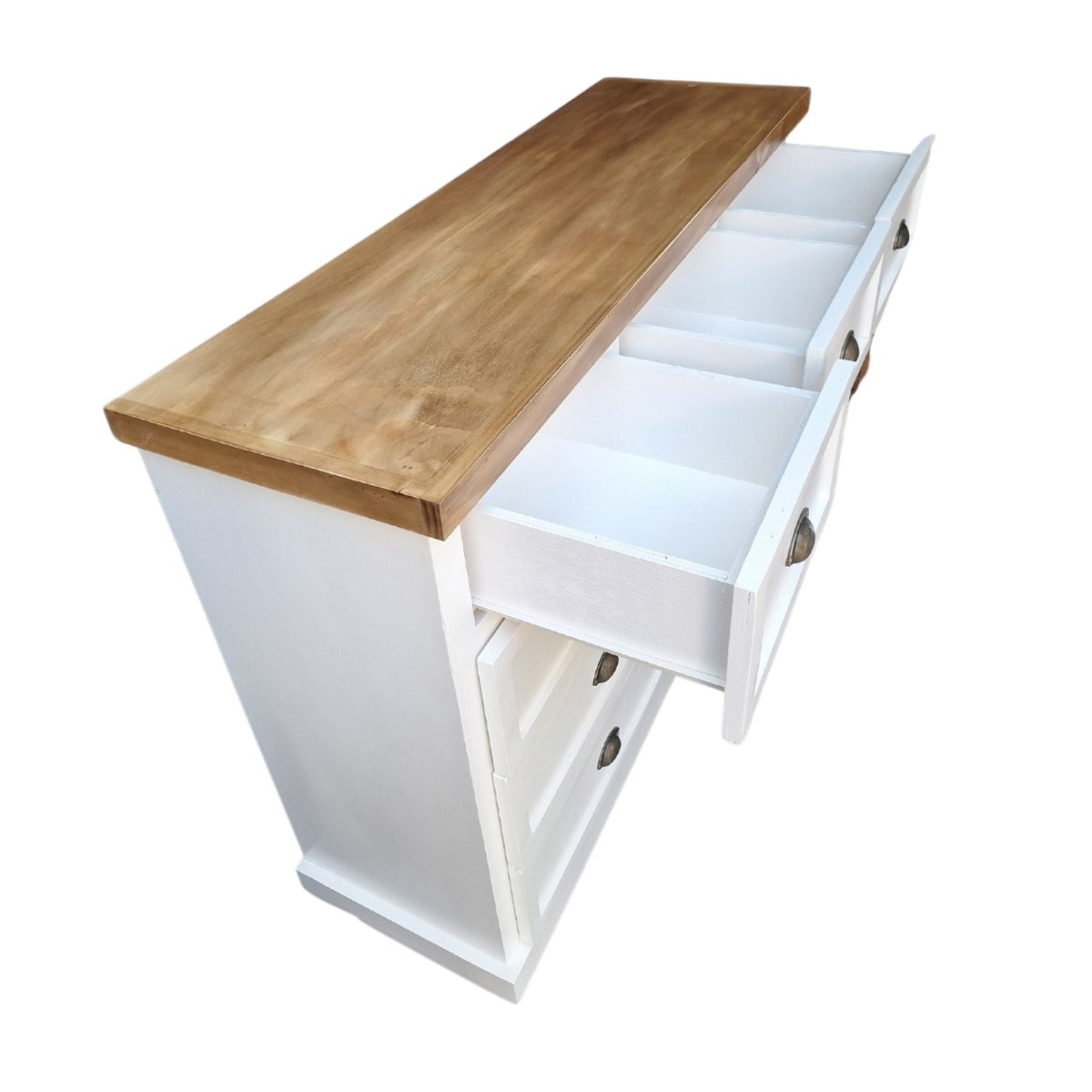 CASAHOGGAR - Comoda Rustica Bicolor 120 Blanca