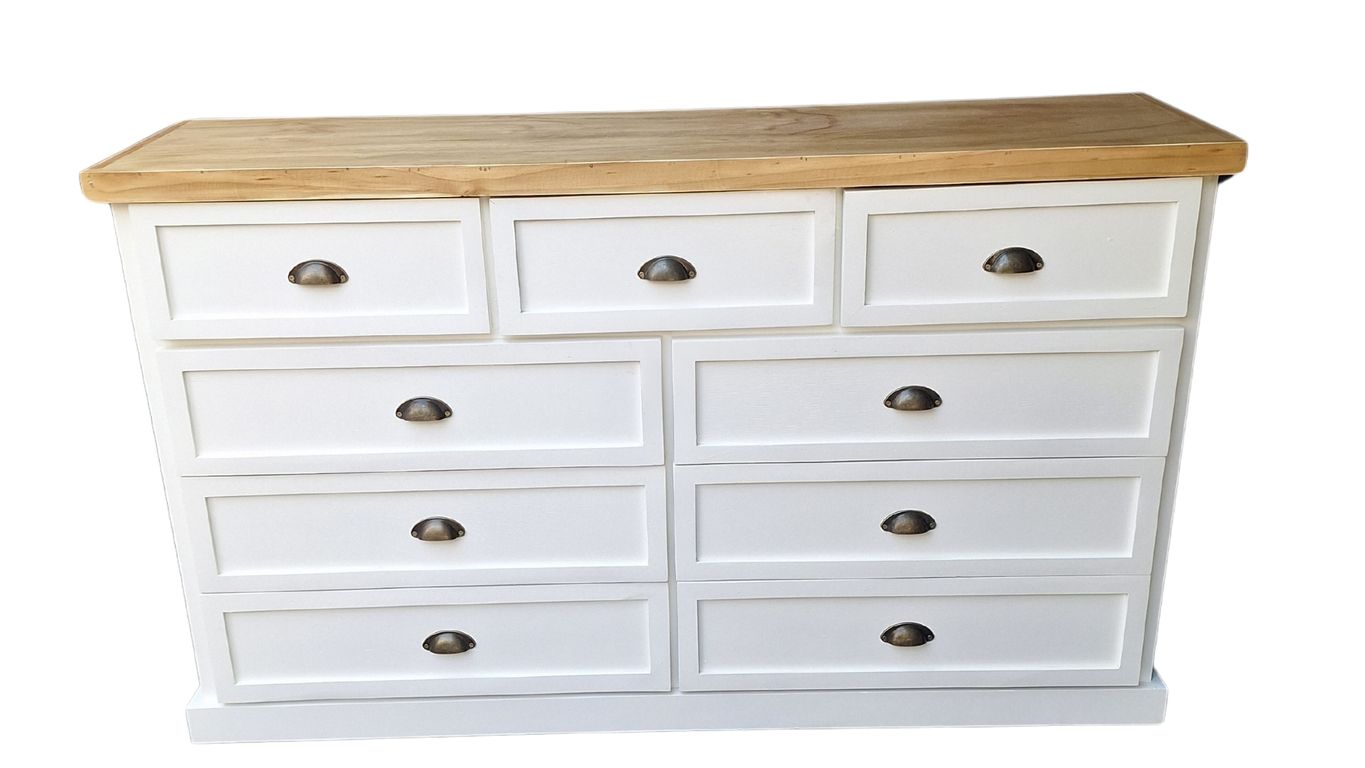 Comoda Rustica Bicolor Terracina 150 Blanca