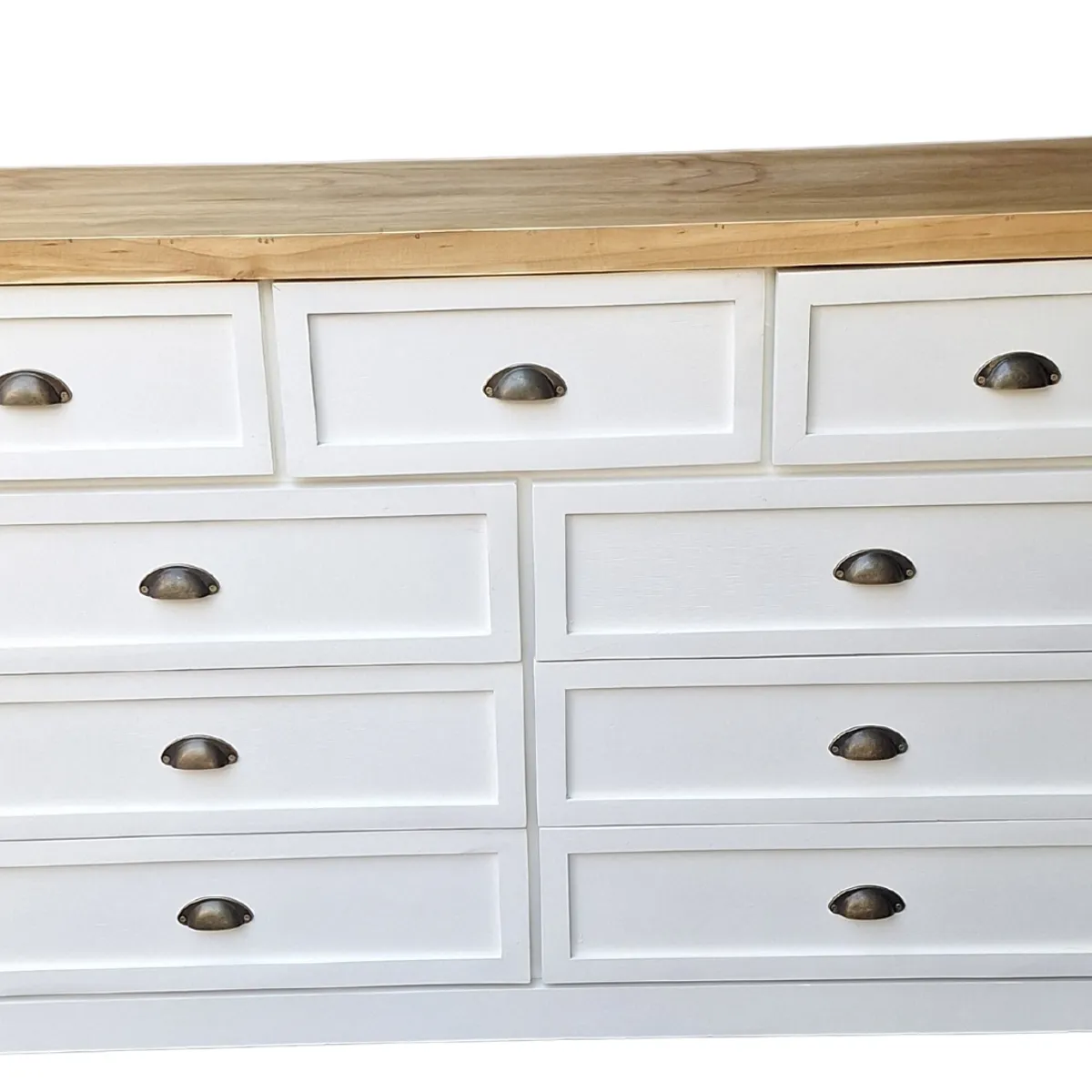 CASAHOGGAR - Comoda Rustica Bicolor Terracina 150 Blanca