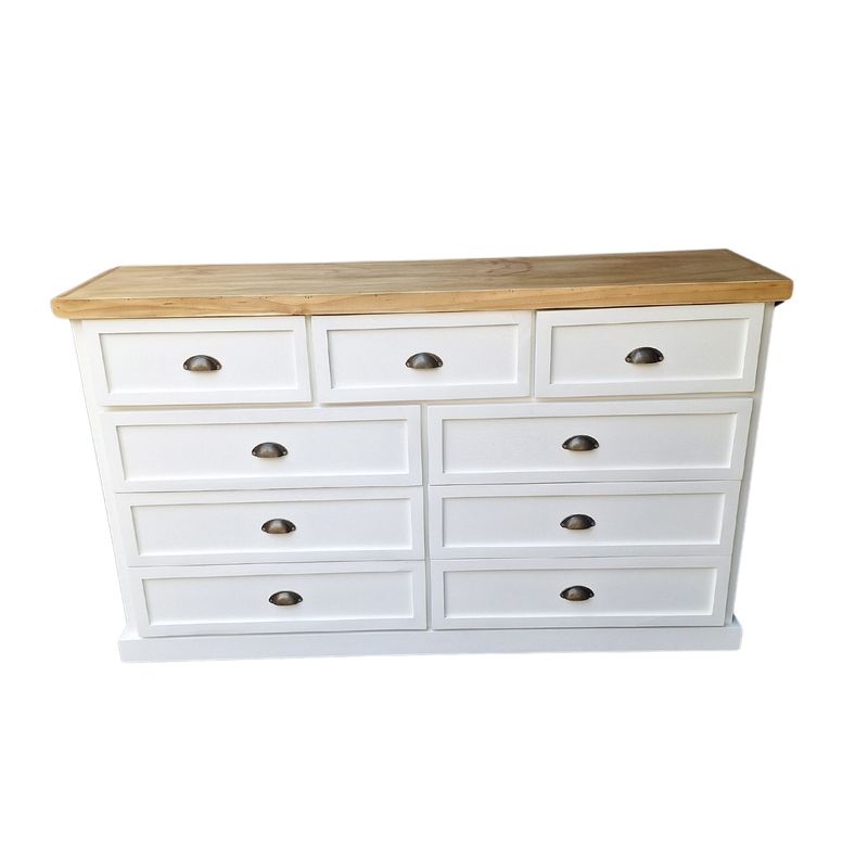 CASAHOGGAR - Comoda Rustica Bicolor 150 Blanca