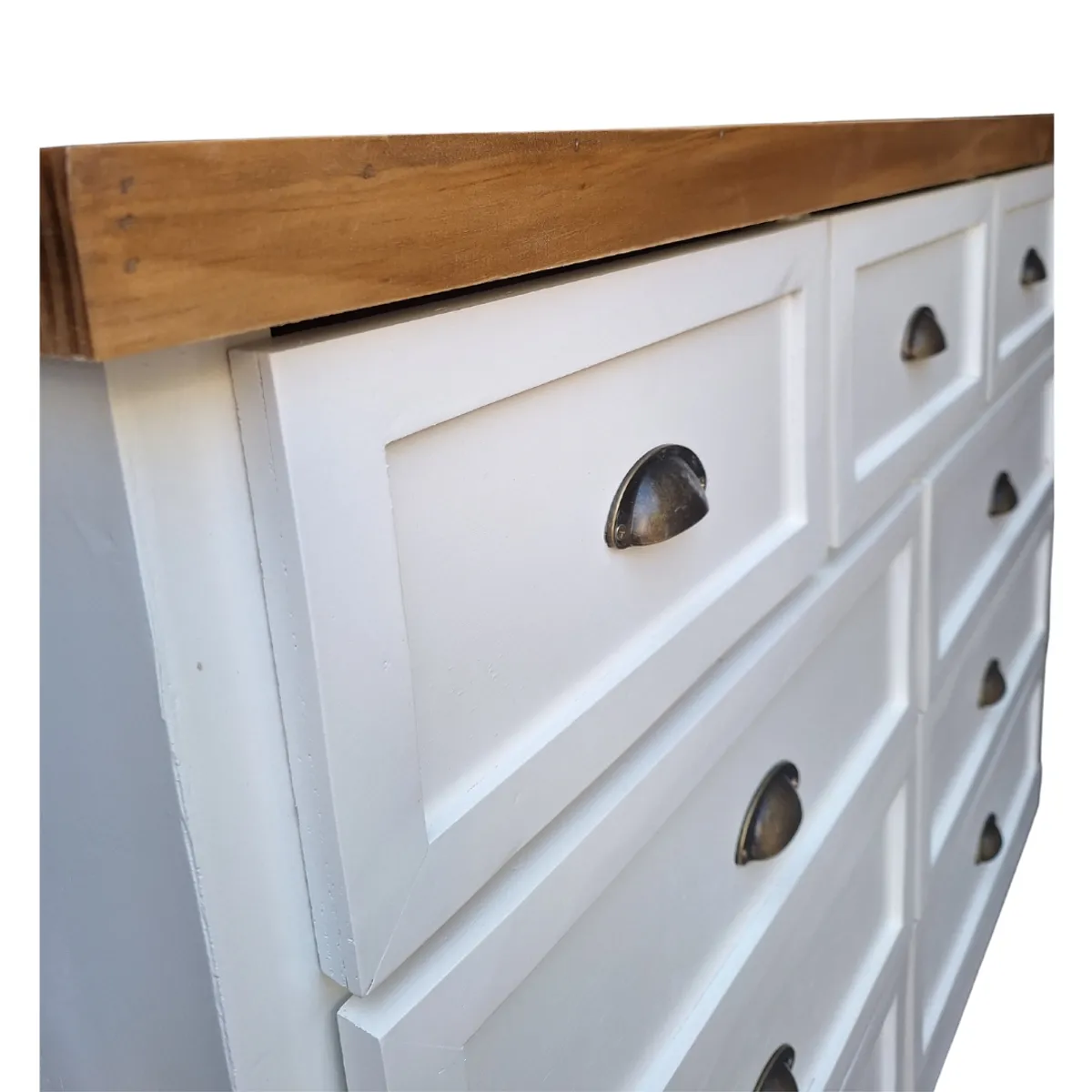 CASAHOGGAR - Comoda Rustica Bicolor Terracina 150 Blanca