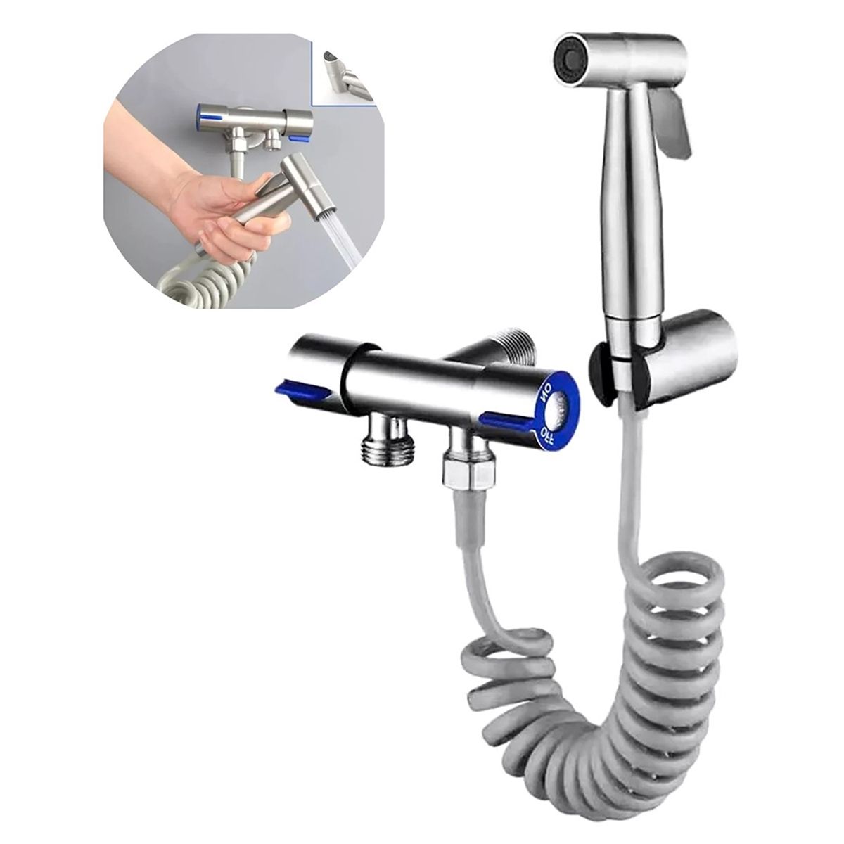 BELKRA - Ducha Arabe Baño Bidete Set En Acero Inox Wc Inodoro