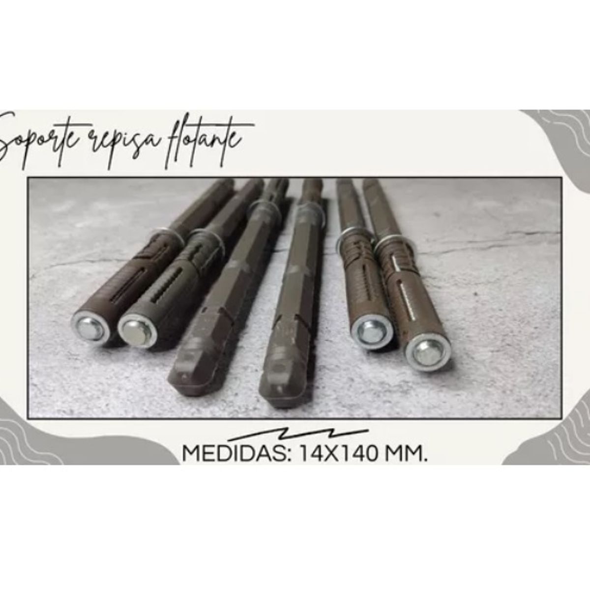 GENERICO - Pack 6 Soportes Ocultos 140 × 14 mm para Repisas Flotantes – Fijación Invisible