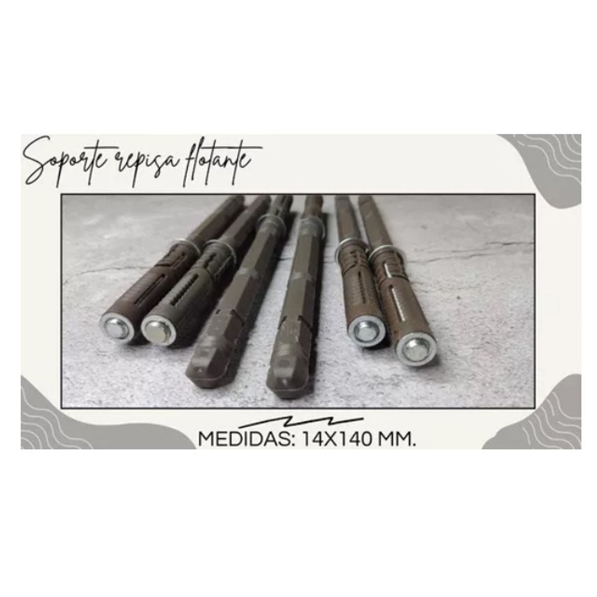 GENERICO - Pack 6 Soportes Ocultos 140 × 14 mm para Repisas Flotantes – Fijación Invisible