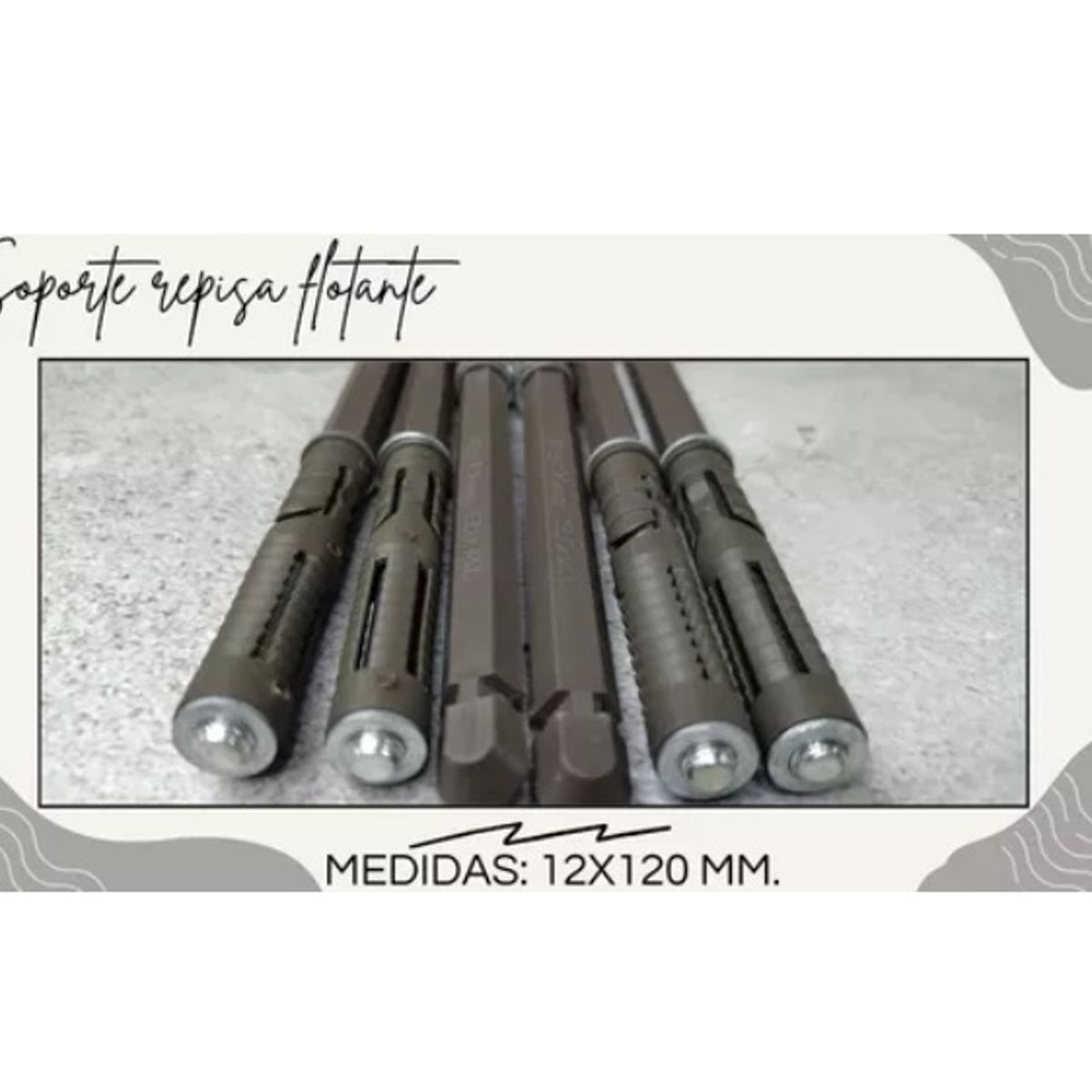 GENERICO - Pack 6 Soportes Ocultos 120 × 12 mm para Repisas Flotantes – Fijación Invisible Metálica