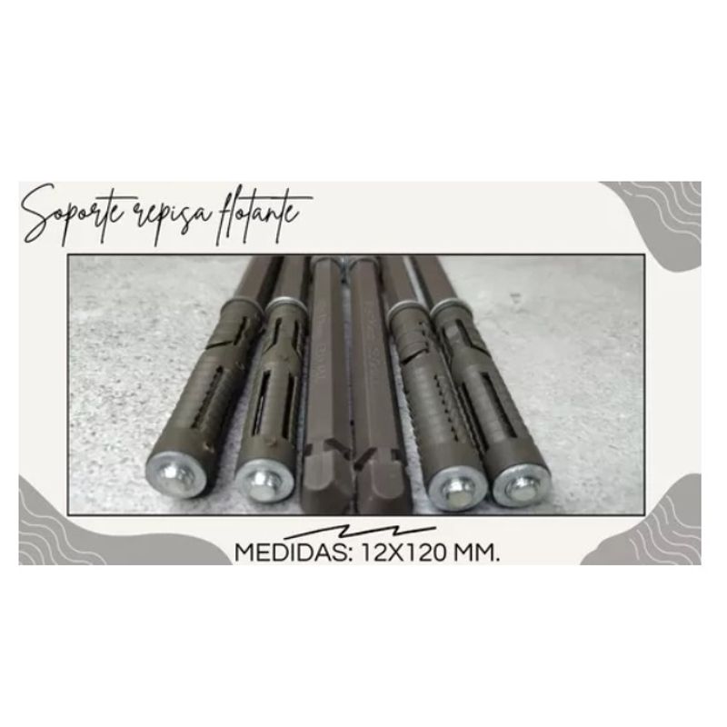 GENERICO - Soporte Oculto Repisa Flotante 120 X 12mm (Pack 6 Und)