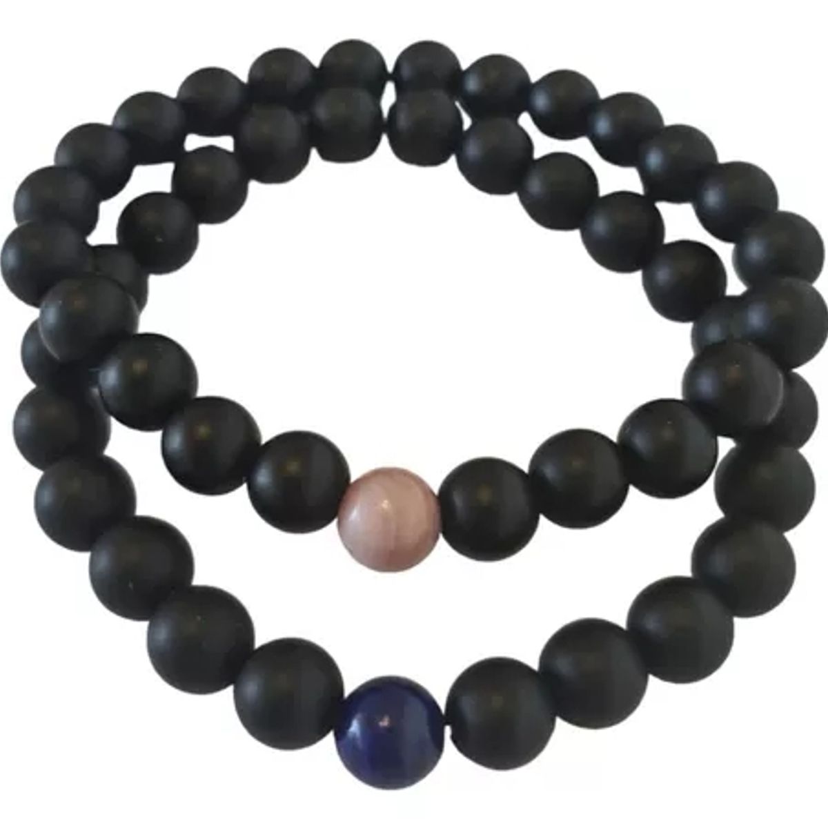 GENERICO - Pulseras Parejas Ónix Lapislápzuli Rodonita Amistad Amor 8mm