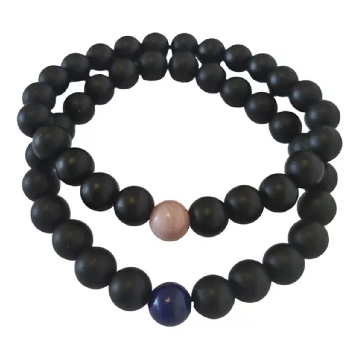 GENERICO - Pulseras Parejas Ónix Lapislápzuli Rodonita Amistad Amor 8mm