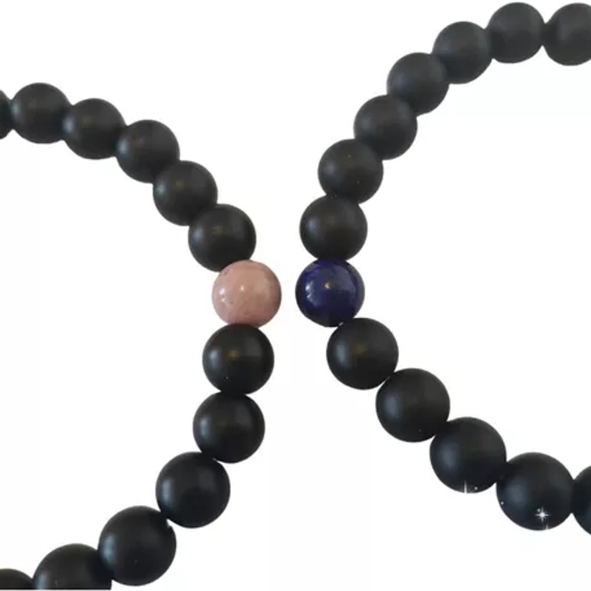 GENERICO - Pulseras Parejas Ónix Lapislápzuli Rodonita Amistad Amor 8mm