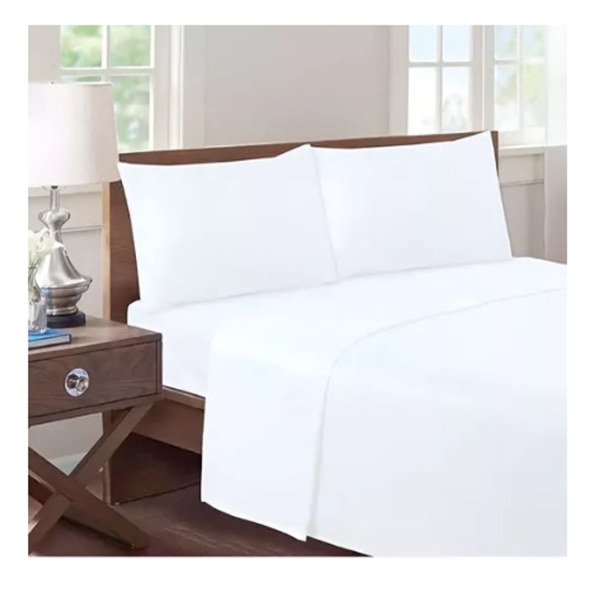 GENERICO - Conjunto De Sabanas Mas Fundas 2 Plazas 180 Hilos ColorBlanco