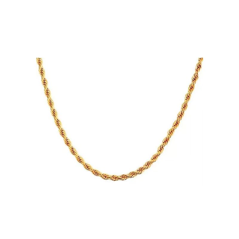 GENERICO - Collar Cadena Hombre Acero Inoxidable Torbillon 4mm 50-60cm
